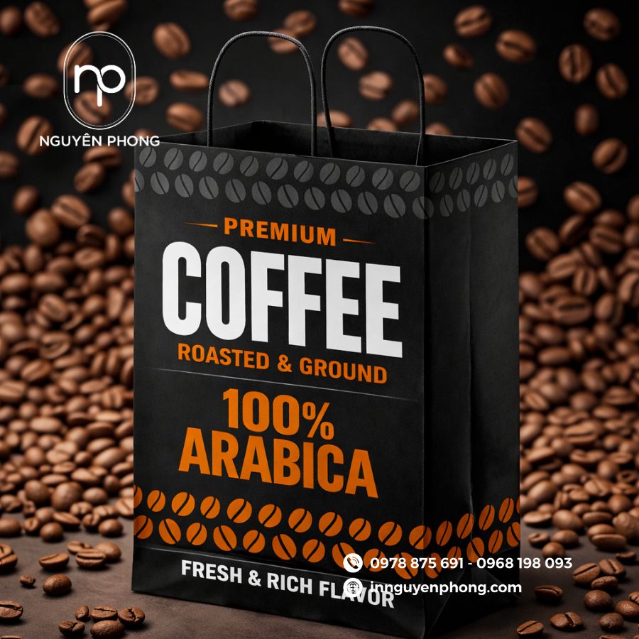 Mẫu túi giấy đựng cà phê tinh tế